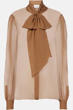 Saint Laurent Schluppenbluse aus Seidenchiffon