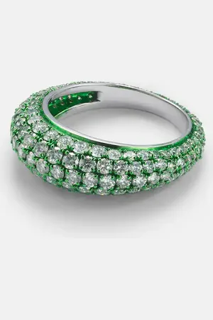 Kamyen Ring Lime Disco aus 18kt Weißgold mit Diamanten