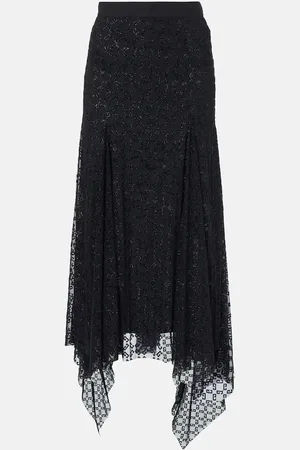 Givenchy Midirock Monogram 72 Glitter aus Wolle und Seide