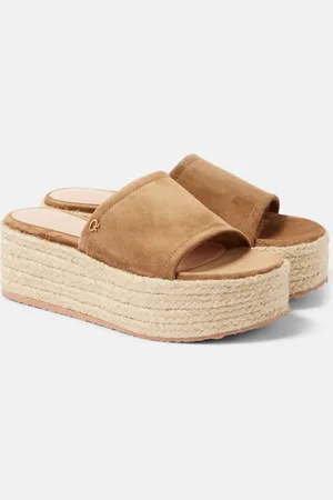 Gianvito Rossi Espadrille-Pantoletten aus Veloursleder