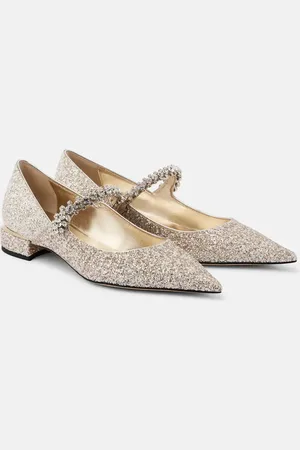 Jimmy Choo Ballerinas Bing mit Glitter und Kristallen