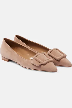 Manolo Blahnik Ballerinas Maysalepumpflat aus Veloursleder