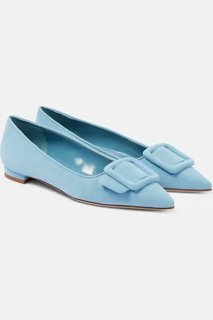 Manolo Blahnik Ballerinas Maysalepumpflat aus Veloursleder