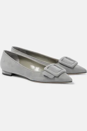 Manolo Blahnik Ballerinas Maysalepumpflat aus Veloursleder