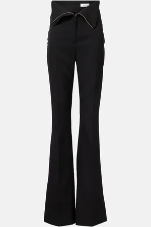 Alexander McQueen High-Rise-Schlaghose aus Wolle