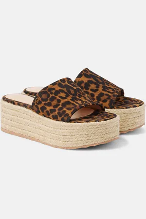 Gianvito Rossi Espadrille-Pantoletten aus Veloursleder