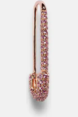 Anita Einzelner Ohrring Safety Pin aus 18kt Rosé mit Saphiren