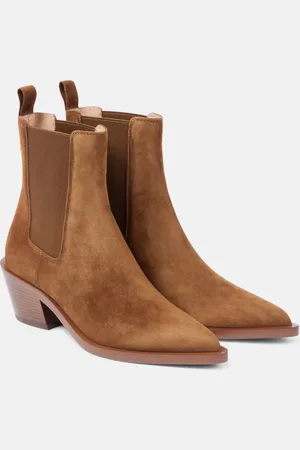 Gianvito Rossi Ankle Boots Western 45 aus Veloursleder