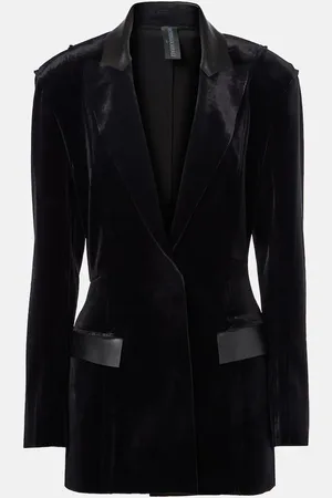 Norma Kamali Jacke aus Samt mit Lederimitat