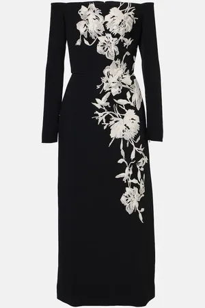 Elie saab Besticktes Off-Shoulder-Midikleid
