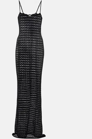 Saint Laurent Maxikleid aus Pointelle-Strick
