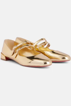 Christian Louboutin Mary-Jane-Ballerinas Sweet Jane aus Metallic-Leder