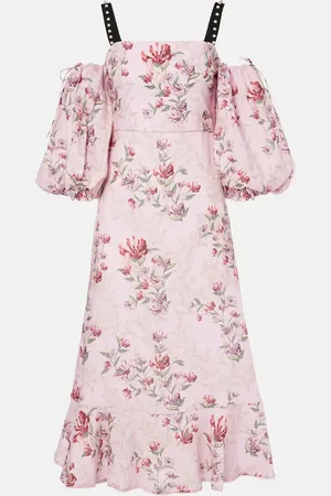 Agua by Agua Bendita Midikleid Mercedes Wisteria aus Leinen
