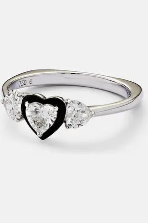 Kamyen Ring aus 18kt Weißgold mit Emaille und Diamanten