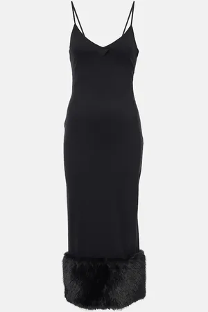 Prada Midikleid mit Faux Shearling
