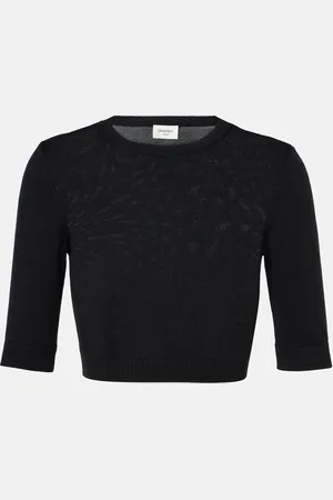 Saint Laurent Cropped-Top aus Wolle