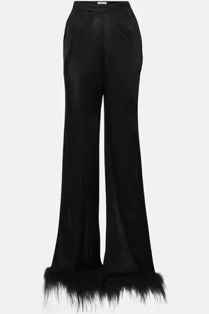 Prada Weite Hose mit Federn