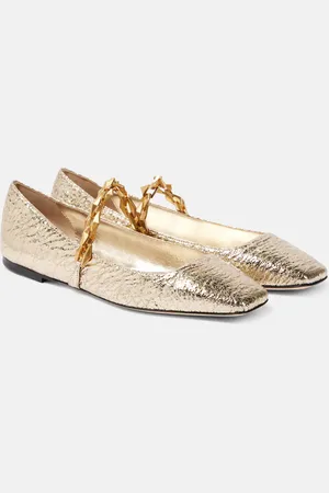 Jimmy Choo Ballerinas Diamond Tilda aus Metallic-Leder