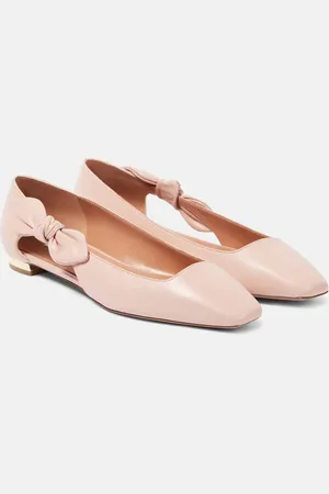 Aquazzura Ballerinas Very Bow Tie aus Leder