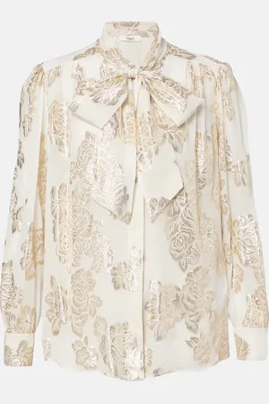 Chloé Chloé Bluse aus einem Seidengemisch mit Fil Coupé