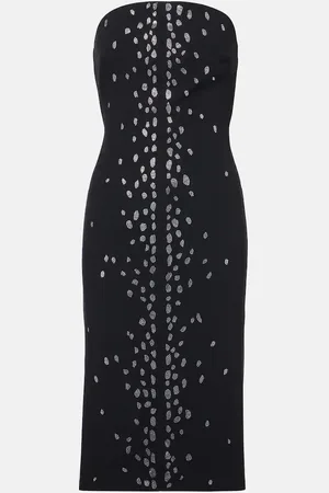 DAVID KOMA Midikleid mit Kristallen
