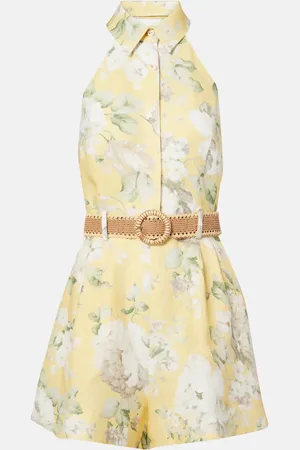 ZIMMERMANN Bedruckter Playsuit Acacia aus Leinen