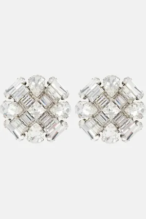 Alessandra Rich Ohrringe Flower mit Kristallen