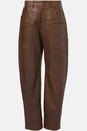 Isabel Marant Weite High-Rise-Hose Breydi aus Leder