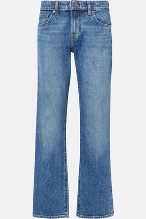 7 for all Mankind Mid-Rise Straight Jeans Mankind