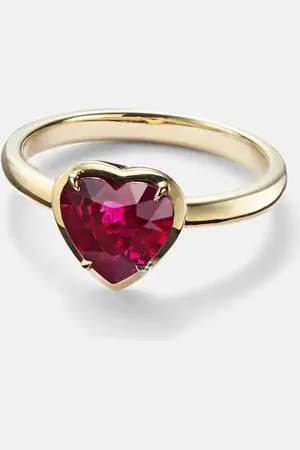Anita Ring Heart aus 18kt Gelbgold mit Rubin