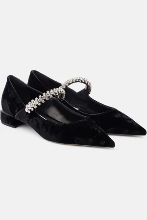 Jimmy Choo Ballerinas Bing aus Samt mit Kristallen