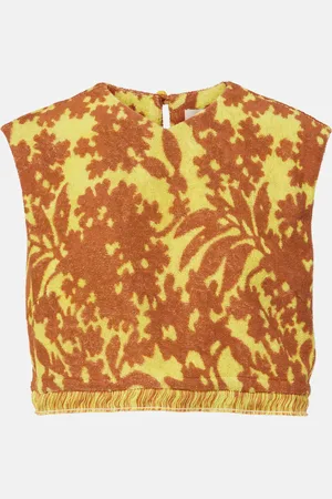 ALÉMAIS Alémais Bedrucktes Cropped-Top Amarillo