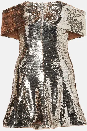 Self-Portrait Off-Shoulder-Minikleid mit Pailletten