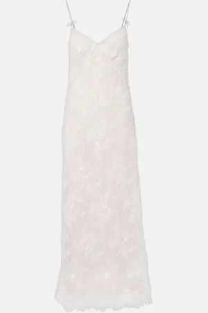 BLUMARINE Maxikleid aus Spitze mit Kristallen