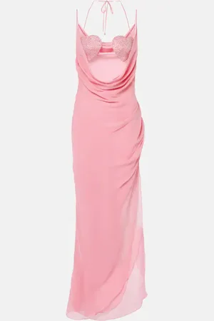 BLUMARINE Maxikleid Georg aus Seide mit Kristallen