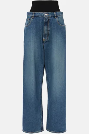 Alaïa Alaïa High-Rise Straight Jeans mit Jersey