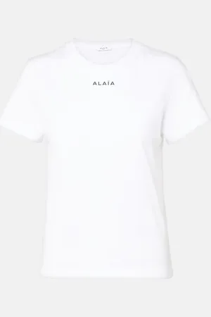 Alaïa Alaïa Bedrucktes T-Shirt aus Baumwoll-Jersey