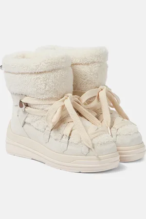 Moncler Schneestiefel Insolux aus Veloursleder und Faux Shearling