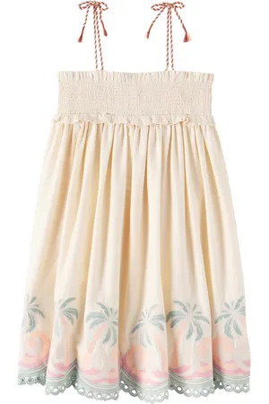 ZIMMERMANN Besticktes Kleid Tallow aus Baumwolle
