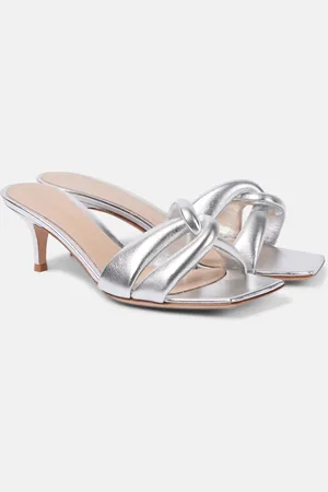 Gianvito Rossi Pantoletten Amour aus Metallic-Leder