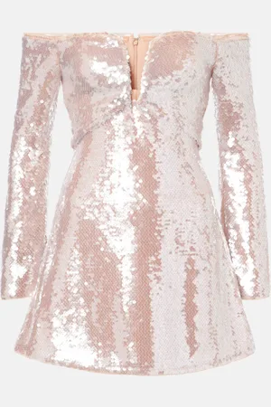 Self-Portrait Off-Shoulder-Minikleid mit Pailletten