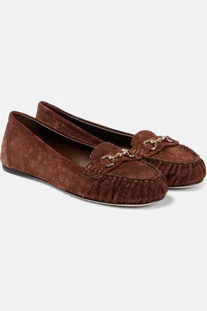 Gucci Ballerinas GG Horsebit aus Veloursleder