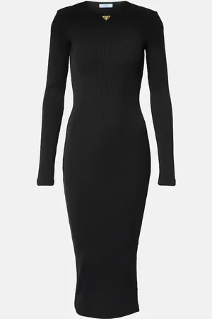 Prada Midikleid aus Rippstrick