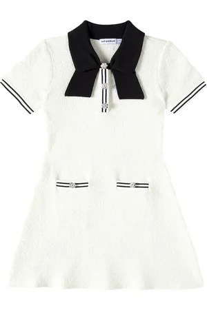 Self-Portrait Kleid aus Bouclé mit Kristallen