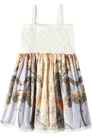 ZIMMERMANN Kleid Wylie aus Baumwolle mit Häkelstrick