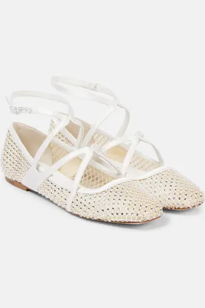 Jimmy Choo Ballerinas Astoria aus Mesh mit Kristallen