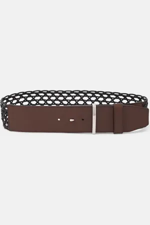 Max Mara Gürtel aus Leder und Canvas