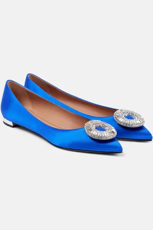 Aquazzura Ballerinas Crystal Hoop aus Satin