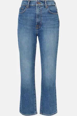 7 for all Mankind High-Rise Straight Jeans Logan Stovepipe