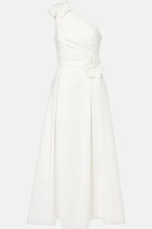 Elie saab Midikleid aus Baumwollpopeline